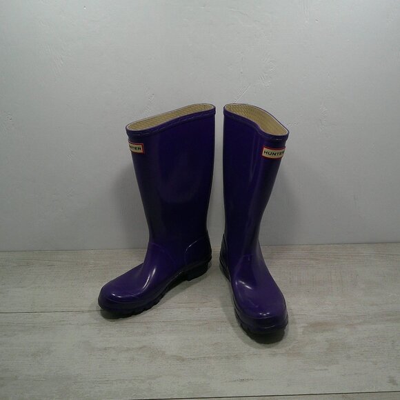 Hunter Purple Rain Tall Rubber Waterproof Puddle Stomping Rain Boots Size 5 M - Picture 8 of 10